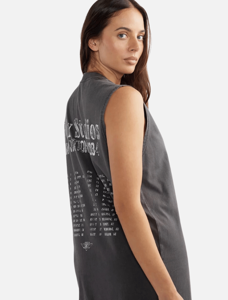Clothing International Studios Tank Dress - Faded Black