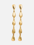 Gold earrings with a chain design on a white background Tears On My Own Earrings by Susmies