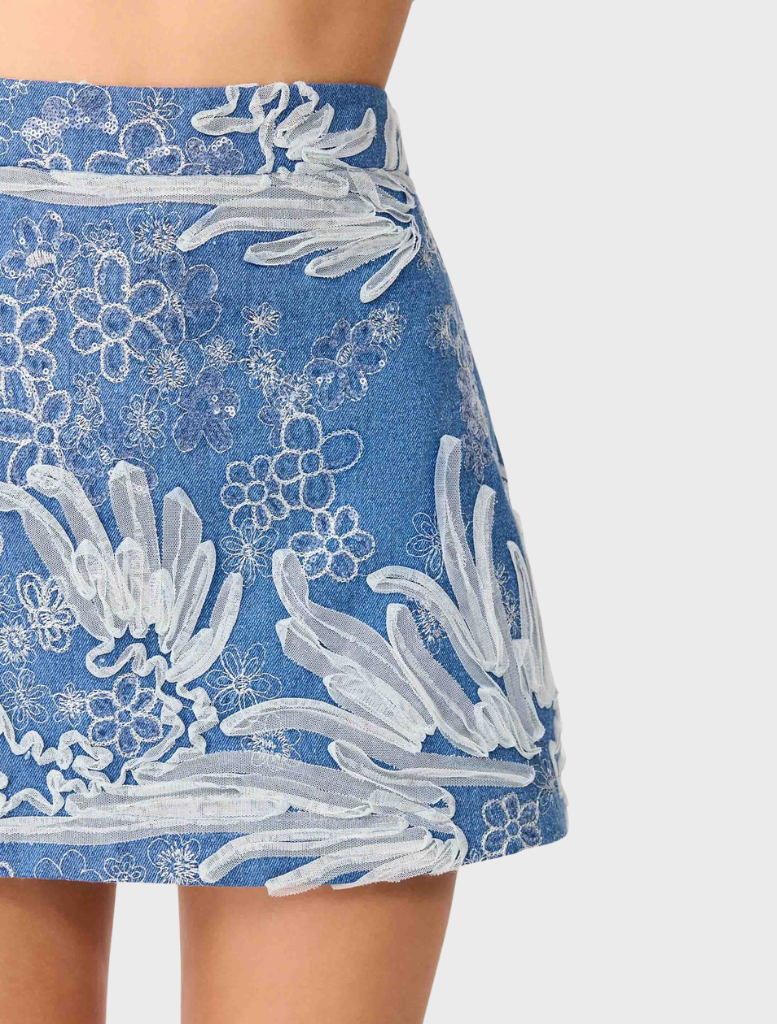 Anneliese Denim Set in blue and ivory, featuring a stylish design suitable for casual wear.