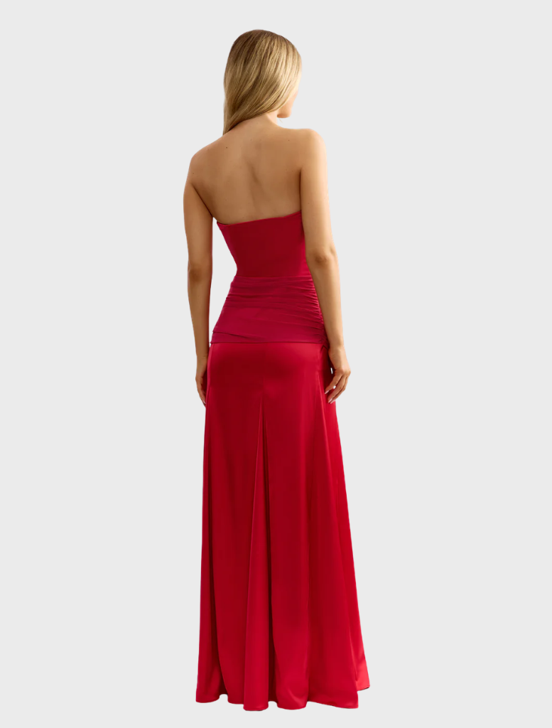 Raspberry Celine Dress with a stylish silhouette, perfect for enhancing your wardrobe for any special event.