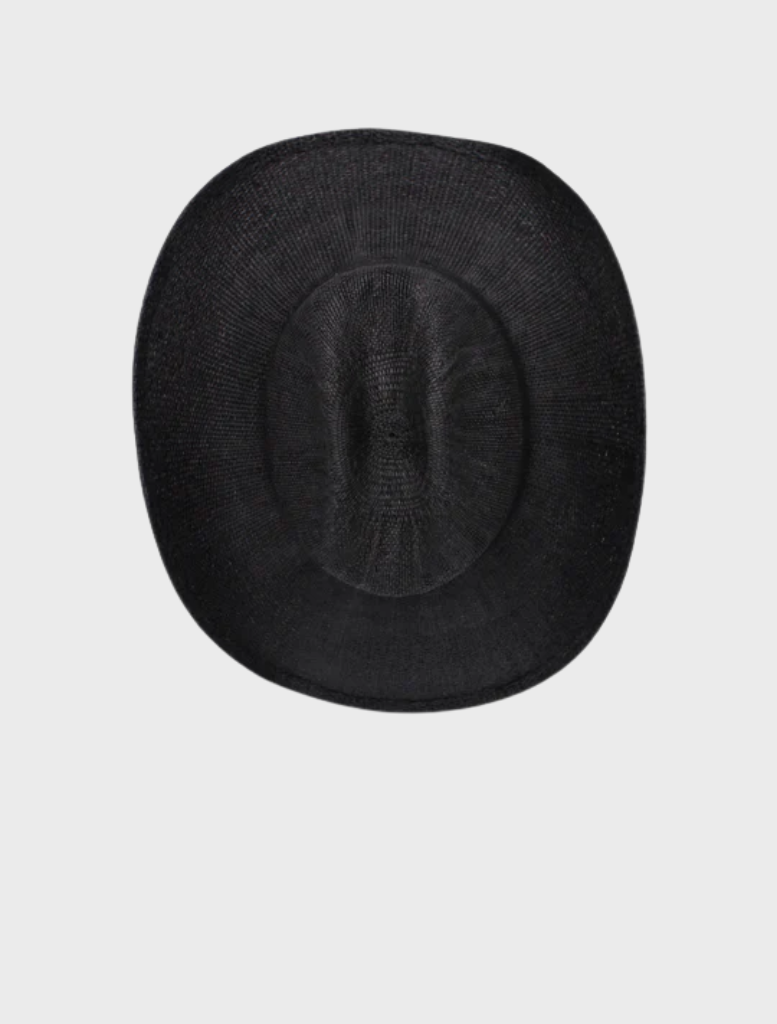 Black Addison Racewear fedora with a sleek design, perfect for stylish racing enthusiasts.