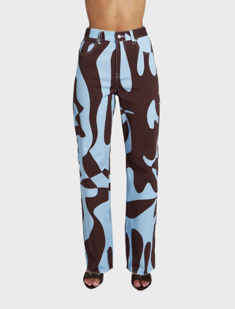 High-waisted Easy Jean with straight leg silhouette, adorned with exclusive Mirage artwork for a stylish, comfortable look.