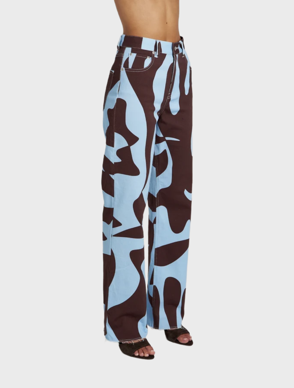 Easy Jean with a high waist and straight leg, showcasing hand-drawn Mirage artwork for a refined, modern wardrobe staple.