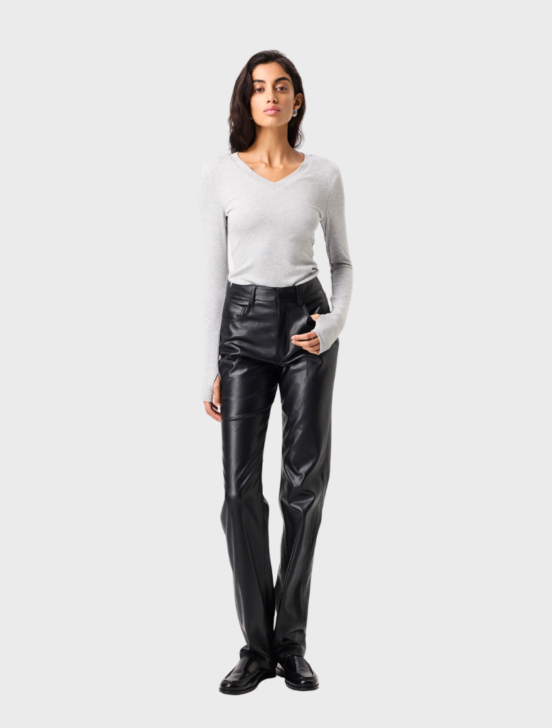 Black Fairfax Pant displayed on a white background, showcasing its sleek design and tailored fit.