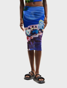 Medieval blue skirt by Fal Sky Lacorix, featuring a flowing design and intricate detailing for a classic look.