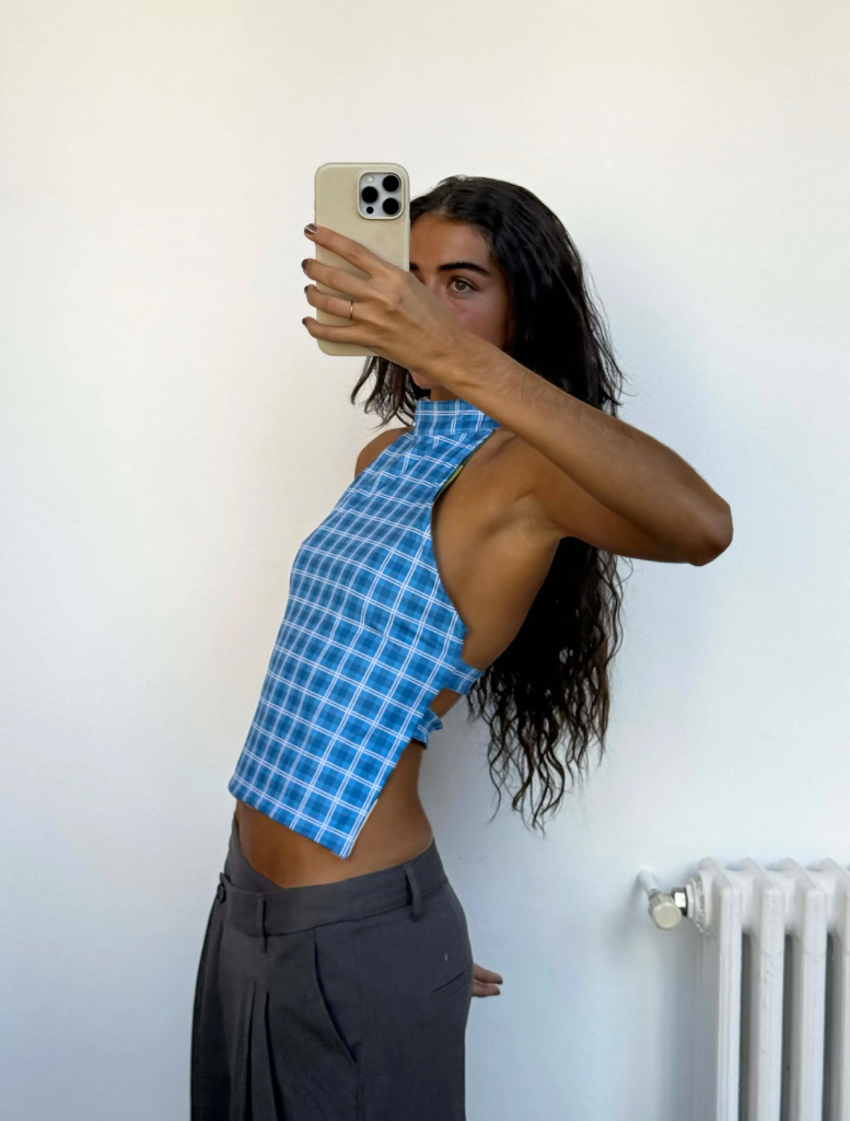 Grace Reversible Top highlighting a modern, reversible style that enhances versatility and elegance in outfits.