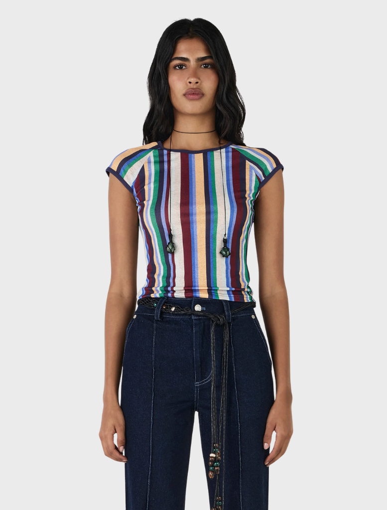 Abstract design featuring wavy lines in varying shades of blue, creating a sense of movement and fluidity.