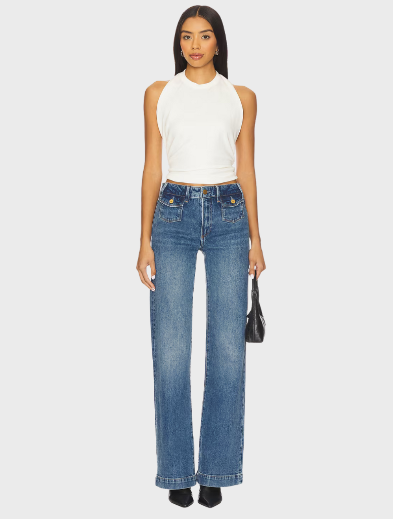 High waist denim jeans, Lennah W Mini Patch PKT - Coventry, showcasing a stylish and modern design.