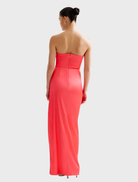 Lucy dress in a rich cranberry hue, designed with a flattering fit and a soft, flowing skirt for versatile styling.