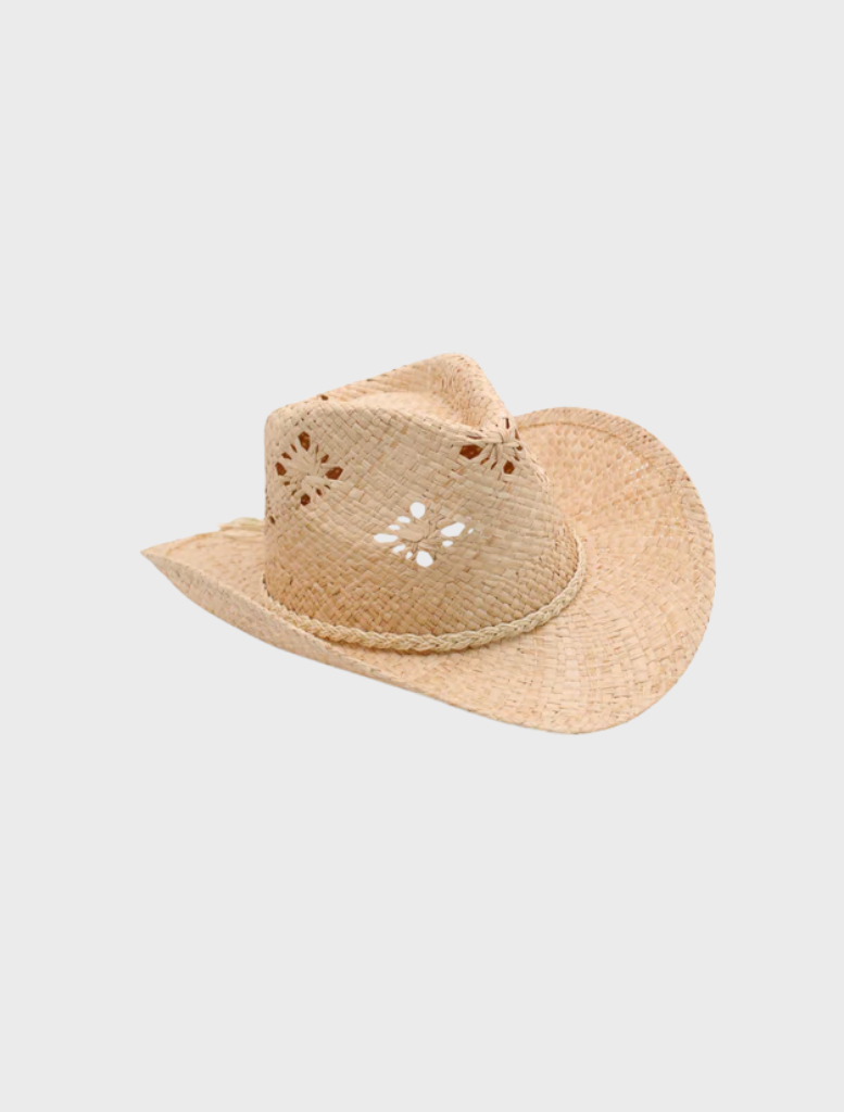 Natural-colored Morgan cowboy fedora with a classic shape, designed for both fashion and function in outdoor settings.