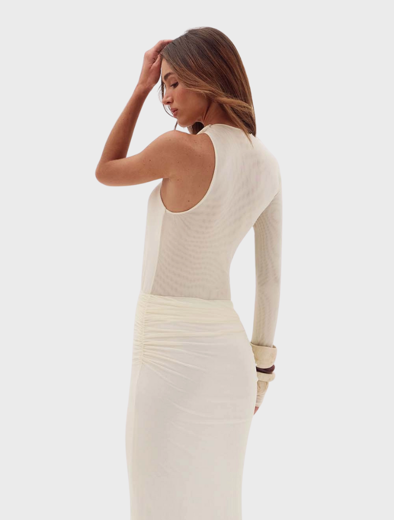 Off-shell Frigga Tule Dress featuring a delicate design, perfect for elegant occasions and stylish summer outings.
