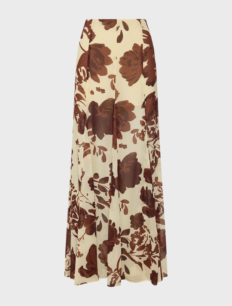 Elegant Noa Panelled Maxi Skirt with a Pineapple Wallflower pattern, designed for a stylish and comfortable fit.