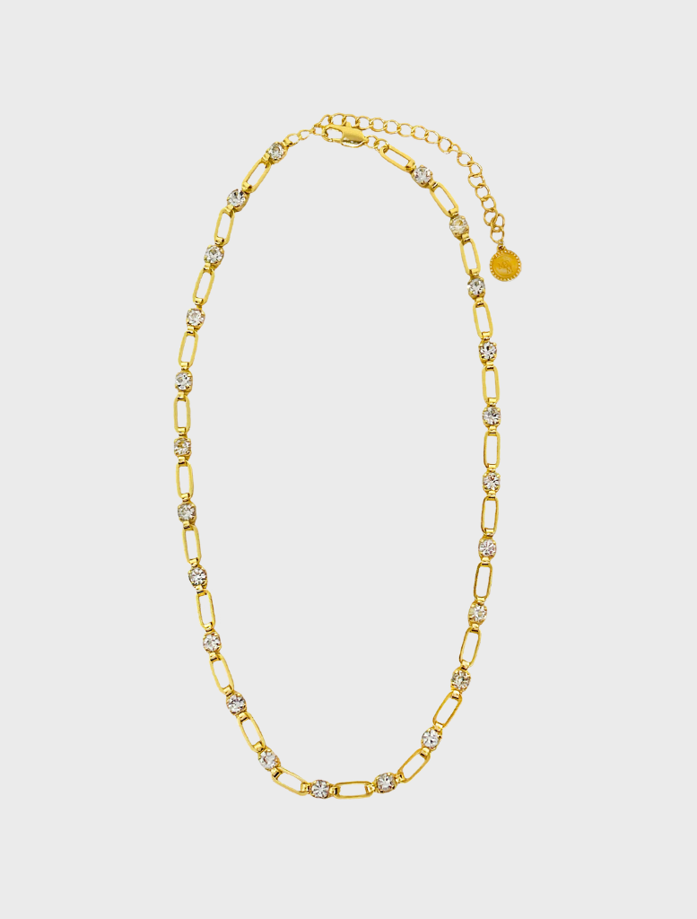 Gold Priya necklace featuring intricate design and elegant finish, perfect for formal occasions.