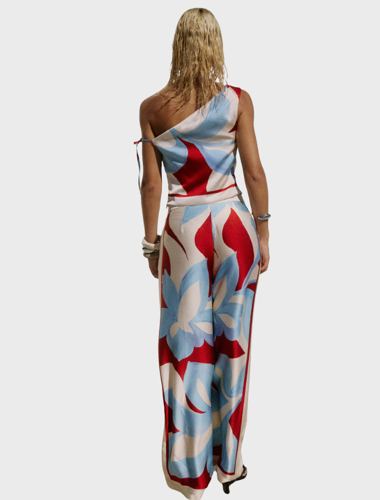 Elegant Amoree Wide Leg Palazzo Pant in striking Amoree Red, ideal for adding flair to your wardrobe.