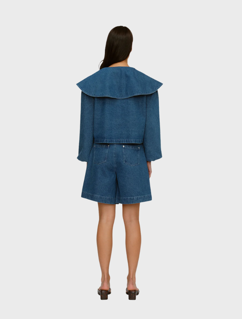 Wynn Denim Short in a rich Bluestone color, ideal for casual outfits and warm weather activities.