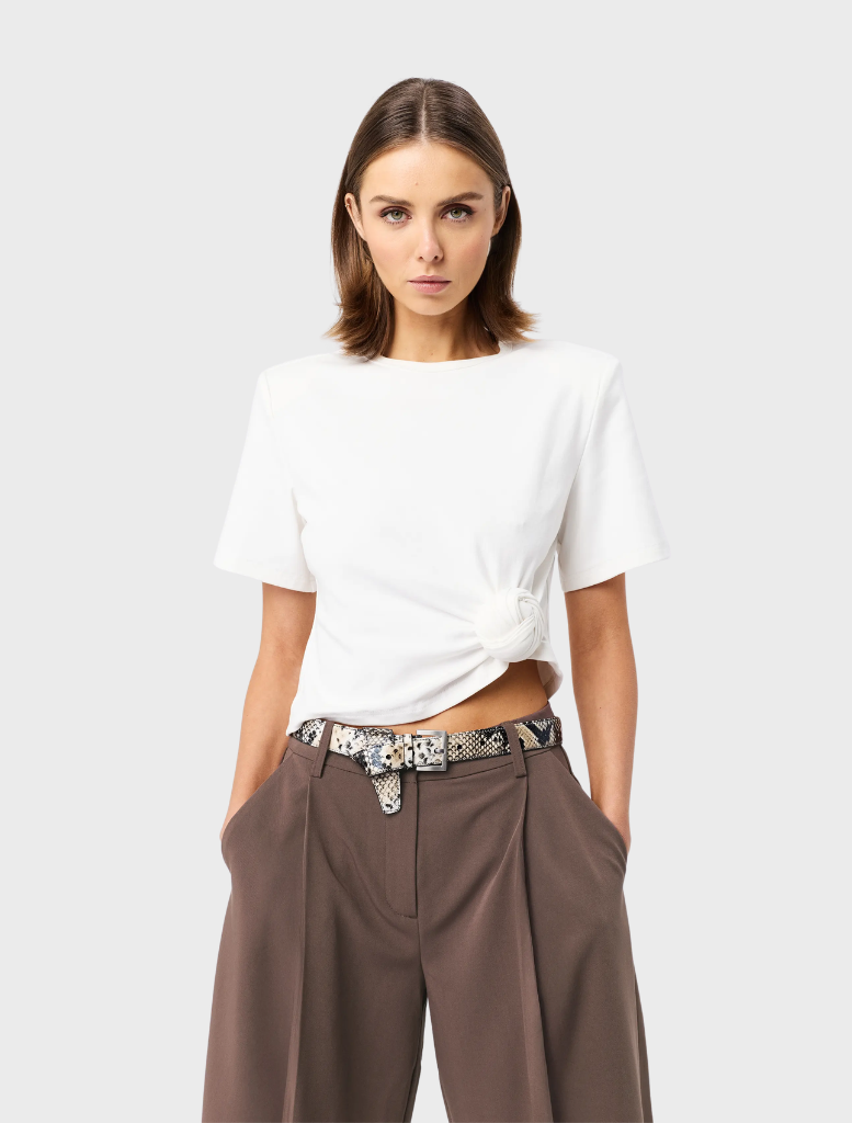 White Tied & True Top featuring a stylish design, perfect for casual or dressy occasions.