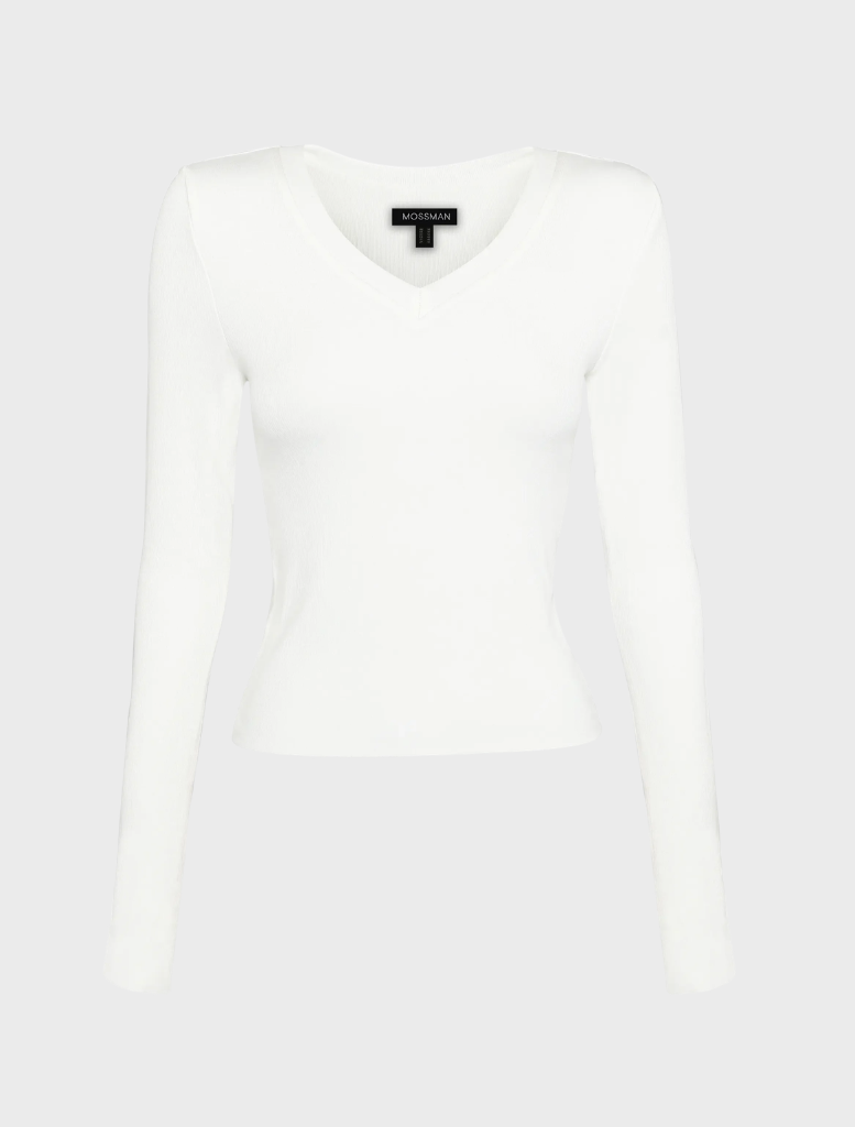 White Sedona top showcasing a simple design with short sleeves, ideal for layering or standalone wear.