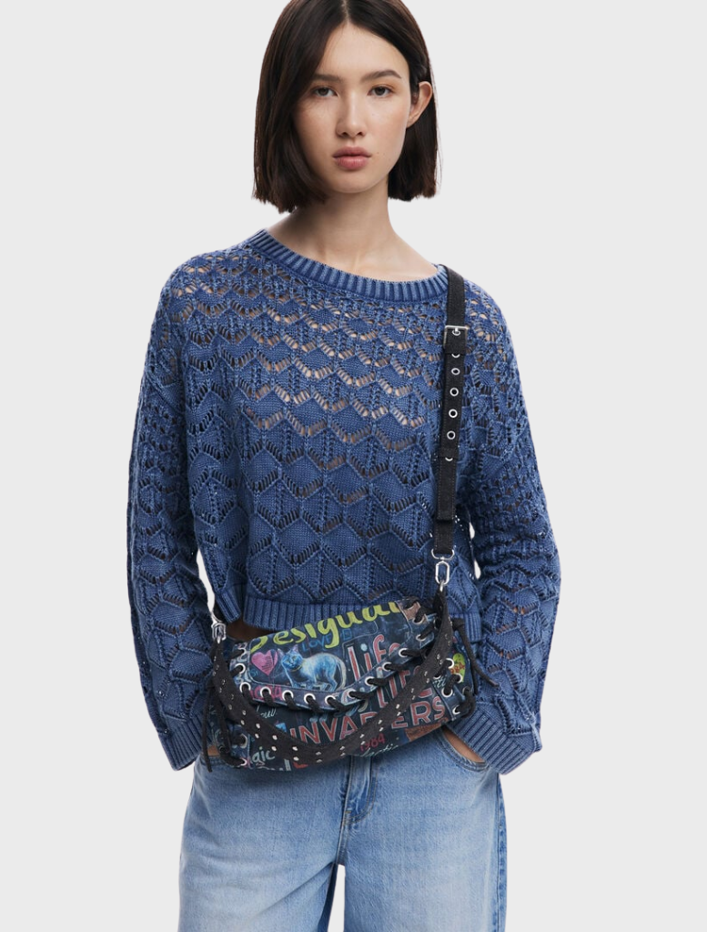 A colorful Pizzicato Zarau Bag featuring a unique and vibrant design, suitable for various occasions.