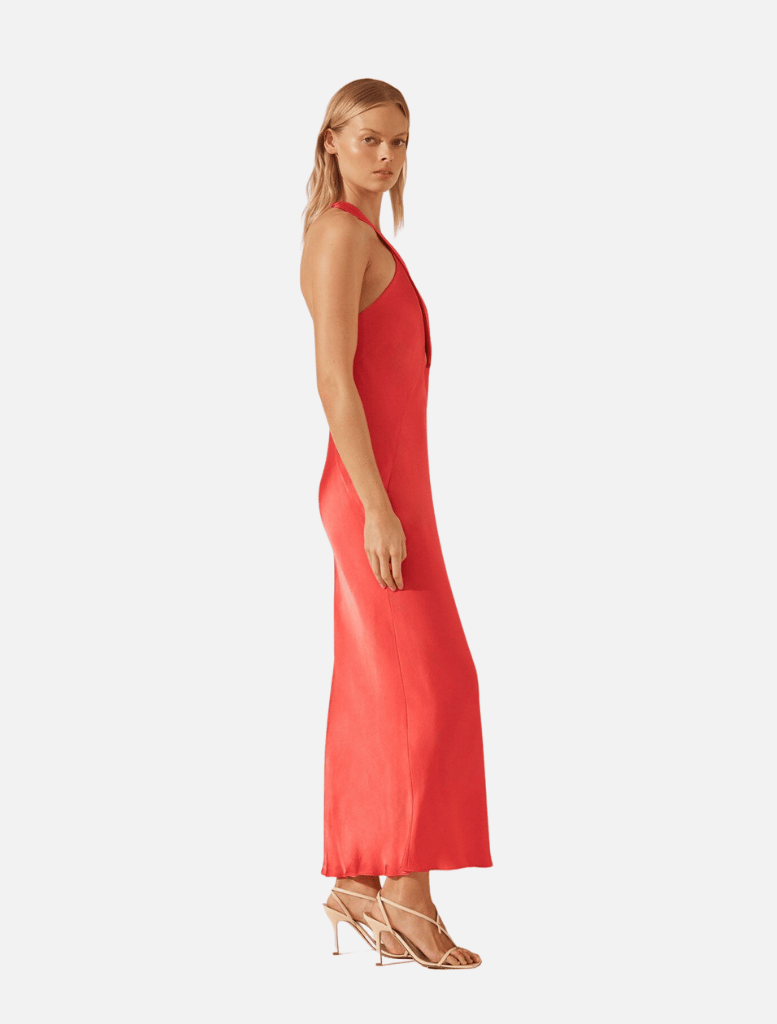 Lydie Cross Front Cut Out Midi Dress - Poppy Red - Insurge Clothing
