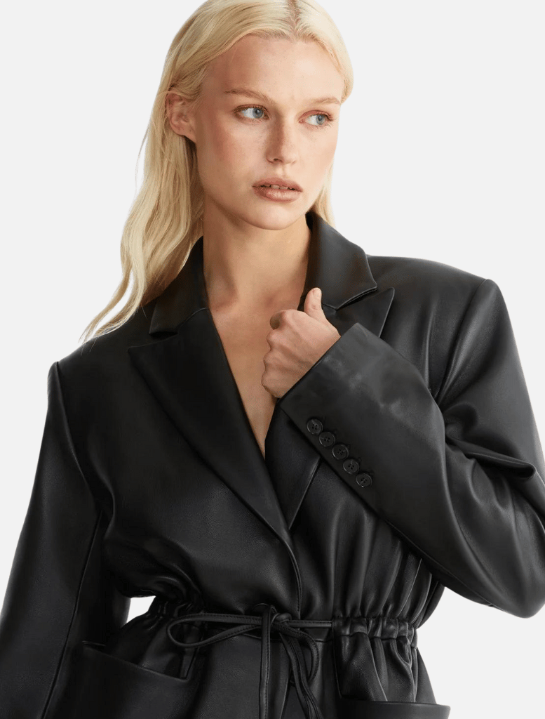 Marco Leather Blazer - Black - Insurge Clothing