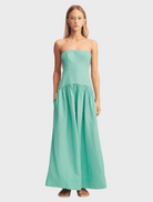 Clothing Strapless Panelled Maxi Dress - Pool Blue