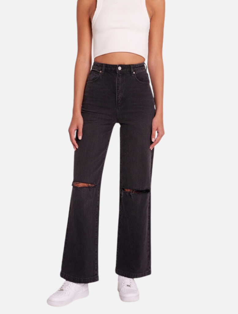 A 94 High and Wide - Patti Rip | Denim | brand-Abrand, coloured denim, Dark denim, Denim, Denim Jeans, High rise jeans, Jeans, price-$100 - $150, wide leg jeans | Abrand