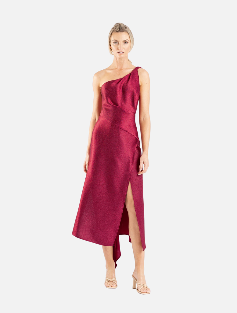 Matilda Dress - Garnet | Clothing | brand-One Fell Swoop, Clothing, Cocktail Dress, Dress, Dresses, formaldress, Long Dress, Long Dresses, Midi Dress, Midi Dresses, On Sale, One shoulder dress, Party Dress, price-$250+, Sale | One Fell Swoop