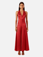 Clothing Savanna Halter Open Back Maxi Dress - Chilli