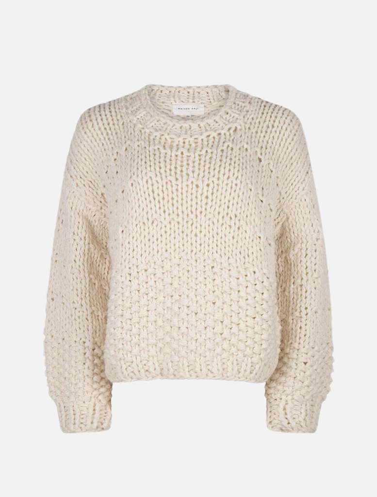 Letown Sweater - Milk | Clothing | brand-Maison Anje, Clothing, colour-white, price-$250+, Sweater, Sweaters & Knitwear, Winter, winter festivites, Winter Festivities, Winter Warmer, winter warmers | Maison Anje