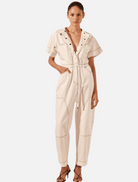 Clothing Hana Short Sleeve Boiler Suit - Ivory