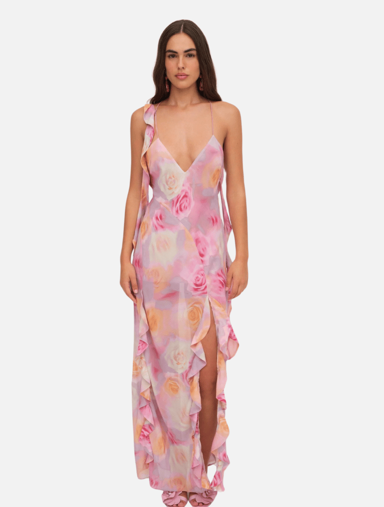 Beate Maxi Dress - Pink | brand-For Love & Lemons, Dress, Dresses, Floral Dress, Long Dress, Maxi Dress, price-$250+ | For Love & Lemons