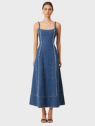 Clothing Cora Denim Midi Dress - Blue