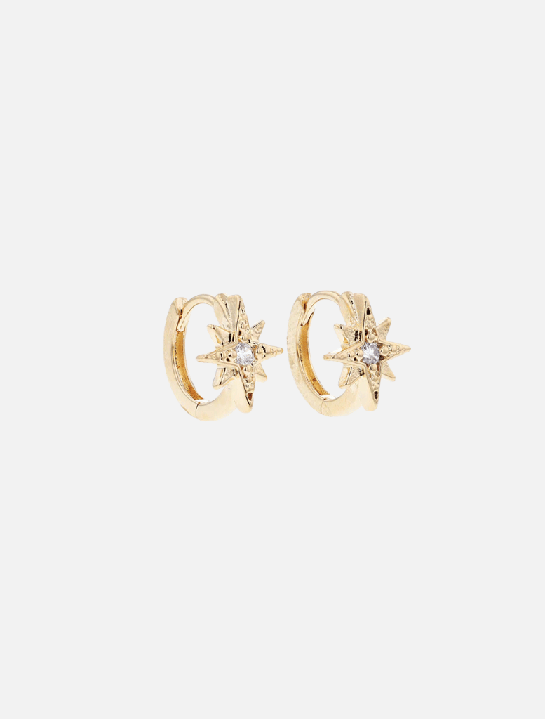 Accessories Cyrstal Star Hoops - Gold