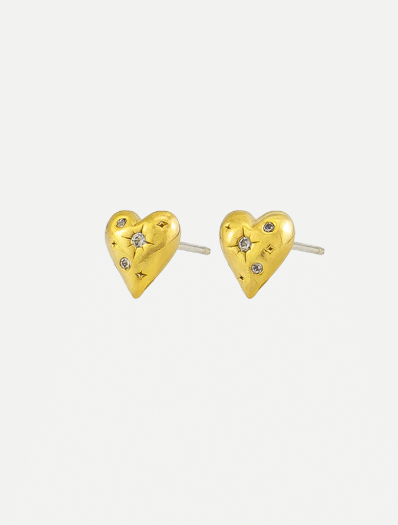 Accessories Daphne Heart Studs - Gold