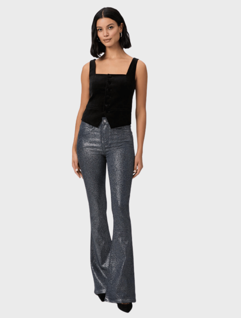 Clothing High Rise Lou Lou - Navy/Silver Glitter Luxe Coating