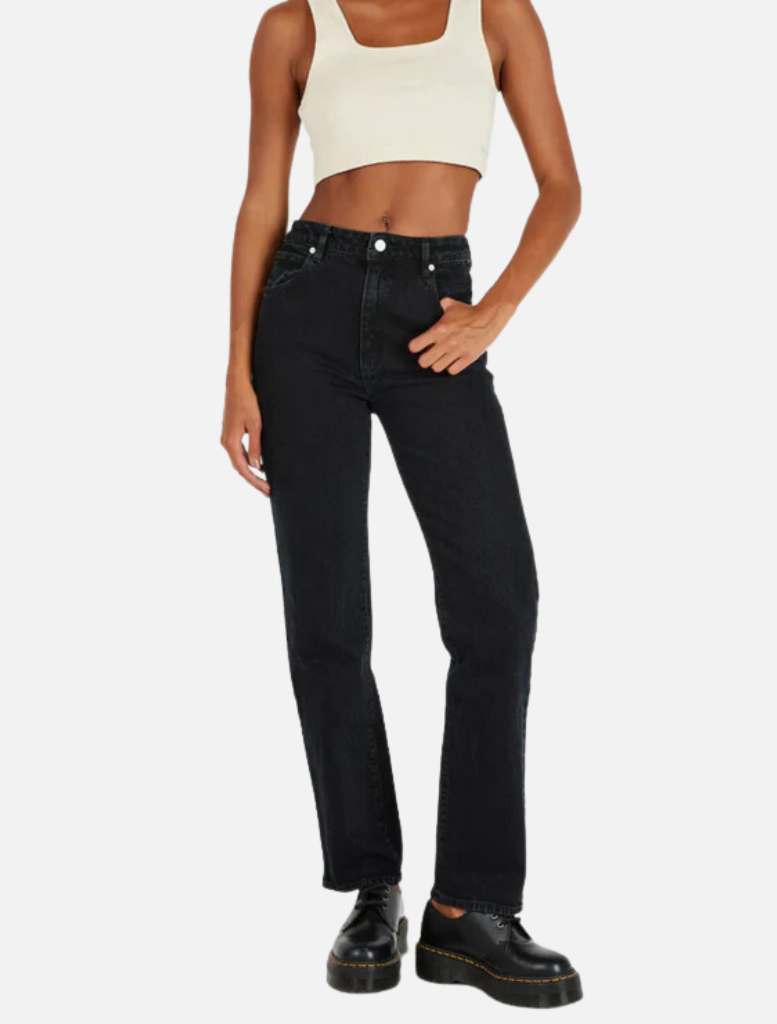 A 94 High Straight Black Light - Jet Black | Clothing | brand-Abrand, Clothing, coloured denim, Dark denim, Denim, Denim Jeans, High rise jeans, Jeans, price-$100 - $150, straight leg jeans | Abrand