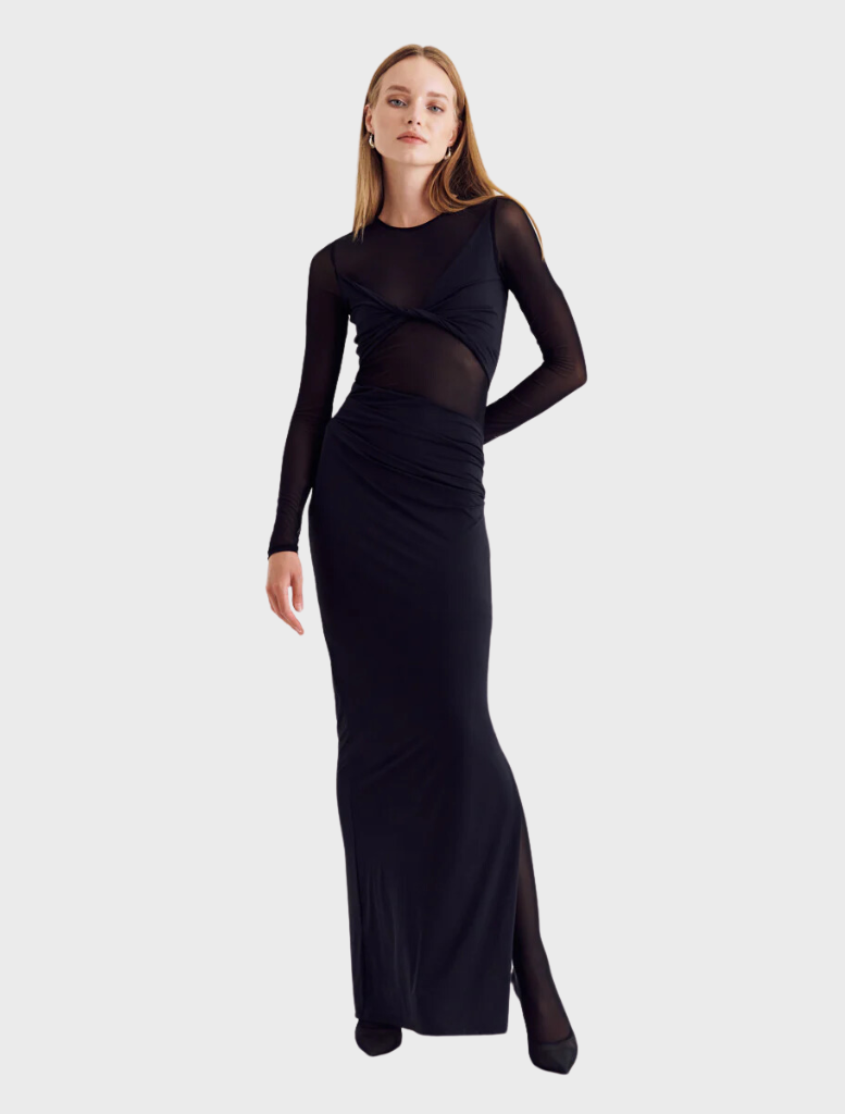 Clothing Auguste Long Sleeve Mesh Jersey Maxi - Black