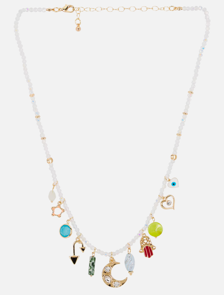 Accessories Bead Charm Necklace - Gold