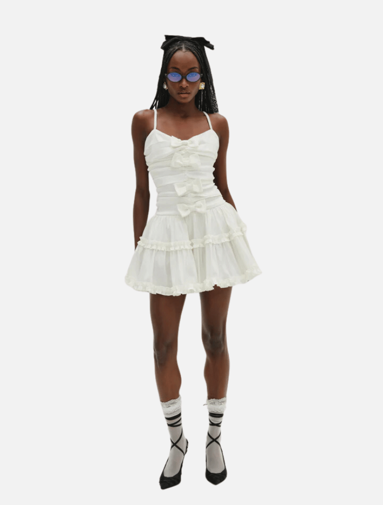 Clothing Whipped Cream Taffeta Mini Dress - White