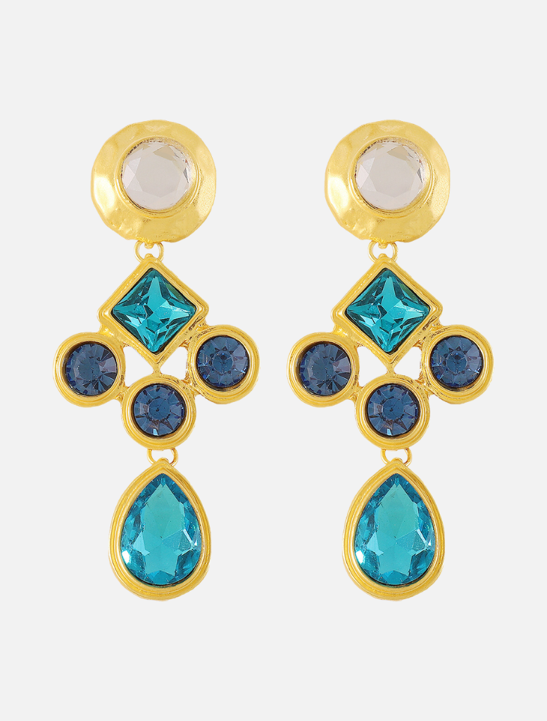 Accessories Rya Cross Earrings - Turquoise