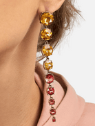 Accessories Sierra Rhinestone Earrings - Pink/Yellow