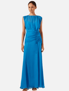 Clothing Amina High Neck Maxi Dress - Aqua