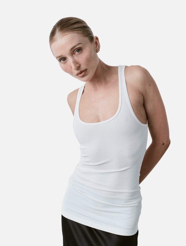 Carrie Tank - White | Clothing | Basic top, Basics, brand-Bayse, Clothing, price-$50 - $100, Shirts & Tops, Singlet, Singlets, Sleeveless Top, Tank, Tank top, Top | Bayse