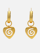 Accessories Heart Coil Earrings - Gold