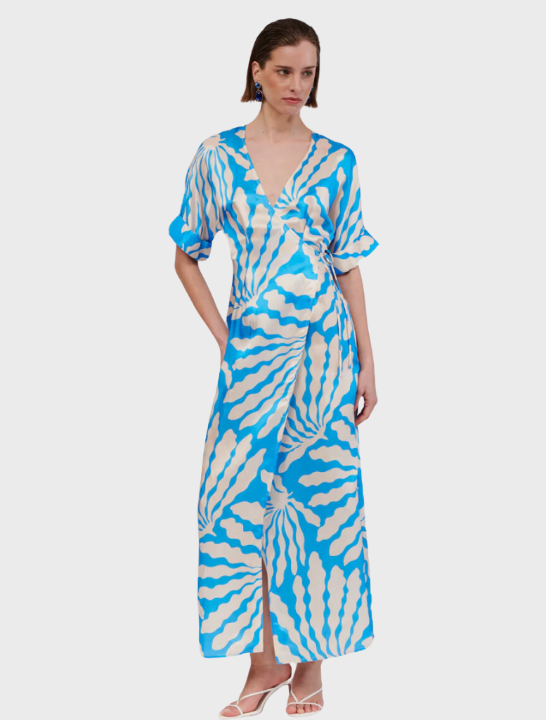 Clothing Palma Wrap Maxi Dress - Blue