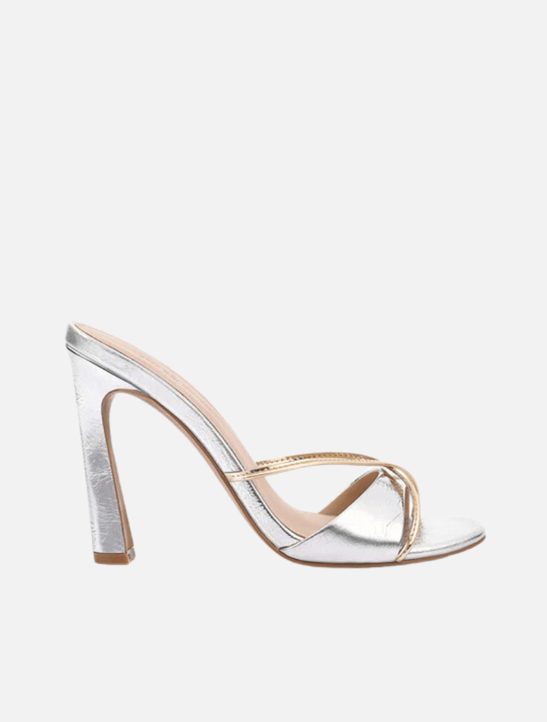 Accessories Willow Mule Leather Heel - Silver/Gold