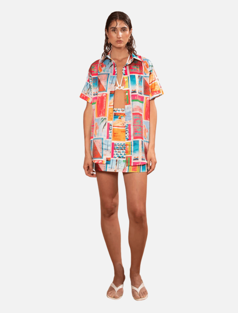 Taormina Shirt - Vacanza Print | Clothing | back in stock, brand-Eliya The Label, Clothing, Matching Set, Matching Sets, price-$150 - $200, Set, Sets, Shirts & Tops, Top, Tops | Eliya The Label