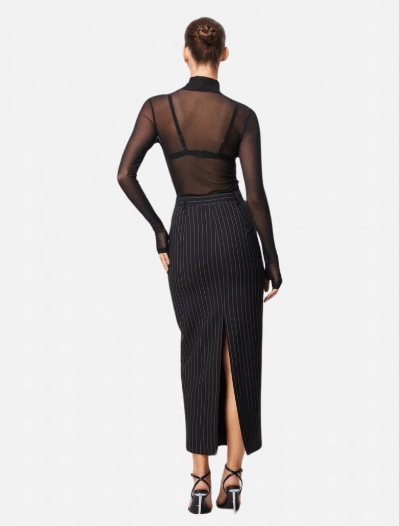 In Denial Column Skirt - Pinstripe - Insurge Clothing