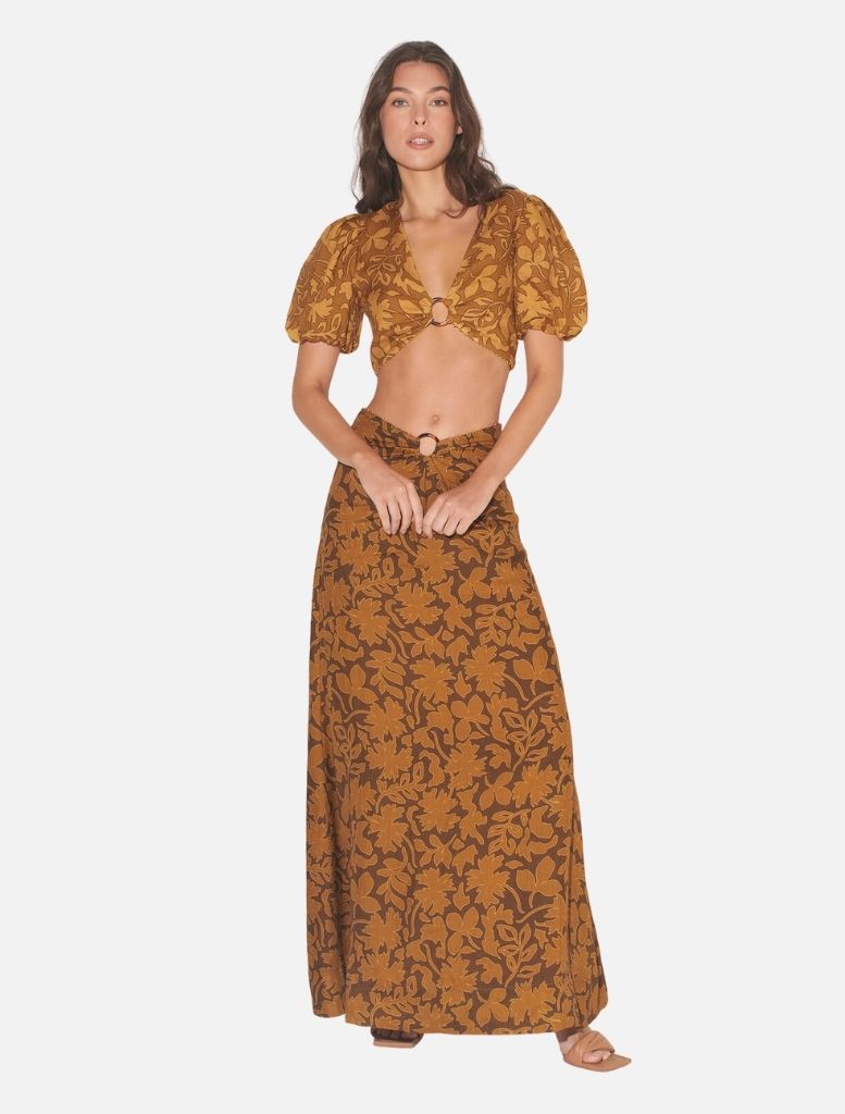 Freya Skirt - Cocoa Leaf - Insurge Clothing