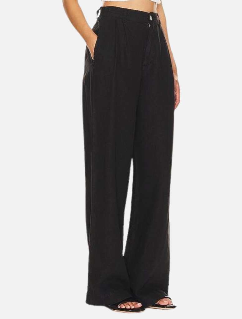 Clothing Pleated Wide Leg Trousers - Black